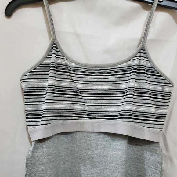 Live Love Lounge Vintage Striped Shelf Bra Cami Top Size Medium - Picture 12 of 15